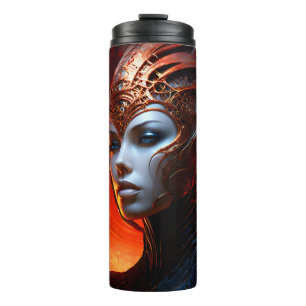 Fantasy magic art woman thermal tumbler