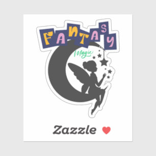 Fantasy Magic – Fairy Sitting on Moon with Stars