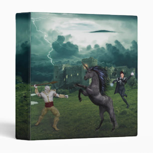 Fantasy Magic Medieval Orc Wizard Unicorn Battle Binder