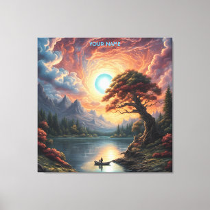 Fantasy Magic Romantic Tree Landscape Canvas Print