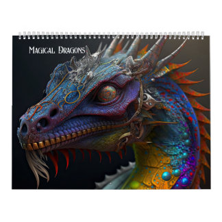 Fantasy magical dragons - AI generated art Calendar