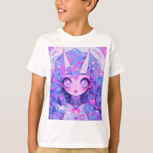 Fantasy Magical Unicorn Creature Anime Girl T-Shirt