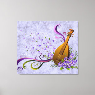 Fantasy Mandolin Music 3 Panel Canvas Print
