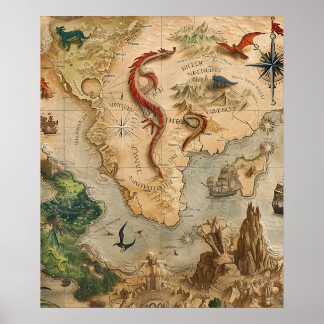 Fantasy Map Version 4 Poster (Front)