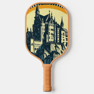 Fantasy Medieval Castle - Japanese Woodcut Style ( Pickleball Paddle