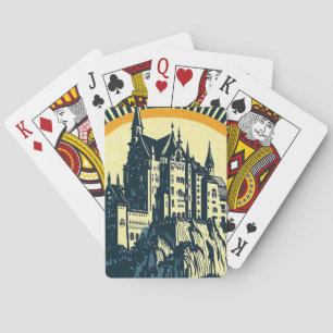 Fantasy Medieval Castle - Japanese Woodcut Style ( Playing Cards