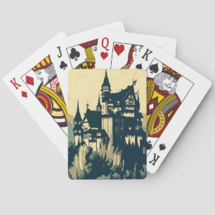 Fantasy Medieval Castle - Japanese Woodcut Style ( Playing Cards