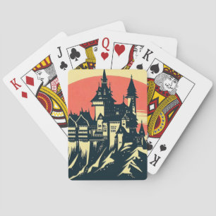 Fantasy Medieval Castle - Japanese Woodcut Style ( Playing Cards
