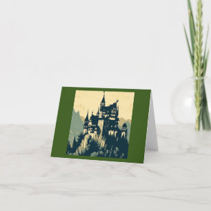 Fantasy Medieval Castle - Woodcut 1 Card