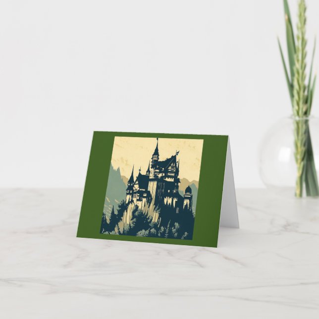 Fantasy Medieval Castle - Woodcut 1 Card (Front)