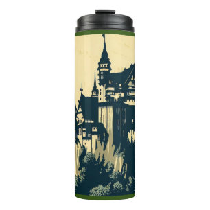 Fantasy Medieval Castle - Woodcut 1 Thermal Tumbler
