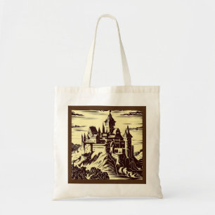 Fantasy Medieval Castle - Woodcut 2 Tote Bag