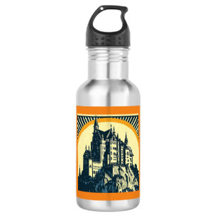 Fantasy Medieval Castle - Woodcut 3 532 Ml Water Bottle