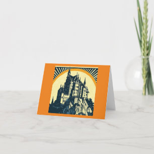 Fantasy Medieval Castle - Woodcut 3 Card