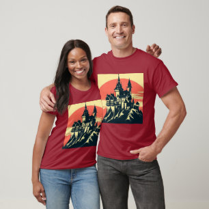 Fantasy Medieval Castle - Woodcut 4 T-Shirt