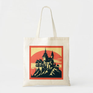 Fantasy Medieval Castle - Woodcut 4 Tote Bag