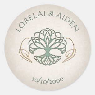 Fantasy Medieval Celtic Wedding Classic Round Sticker