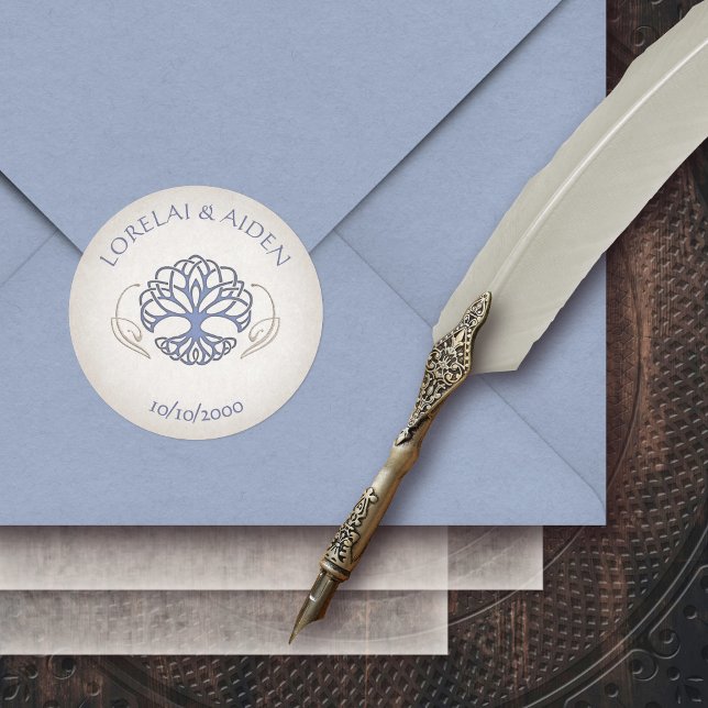 Fantasy Medieval Celtic Wedding Classic Round Sticker (Creator Uploaded)