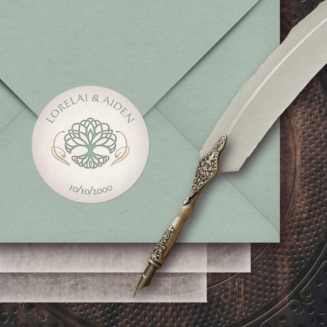 Fantasy Medieval Celtic Wedding Classic Round Sticker (Creator Uploaded)