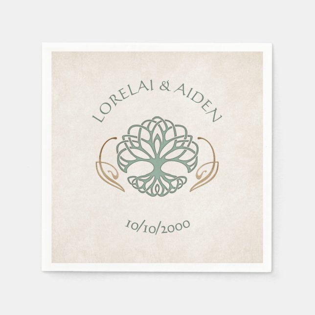 Fantasy Medieval Celtic Wedding Napkin (Front)