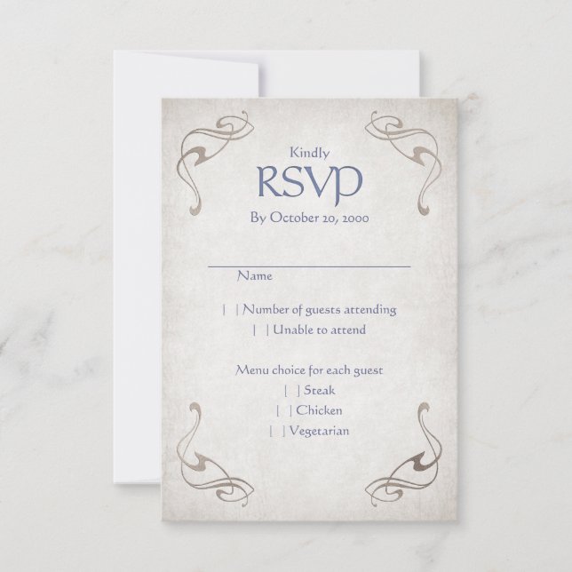 Fantasy Medieval Celtic Wedding RSVP Card (Front)
