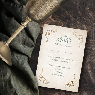 Fantasy Medieval Celtic Wedding RSVP Card