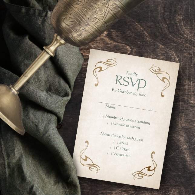 Fantasy Medieval Celtic Wedding RSVP Card (Creator Uploaded)