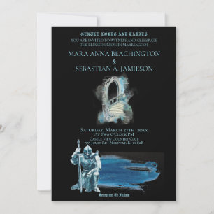 *~* Fantasy Medieval Knight Castle Stairs  Wedding Invitation