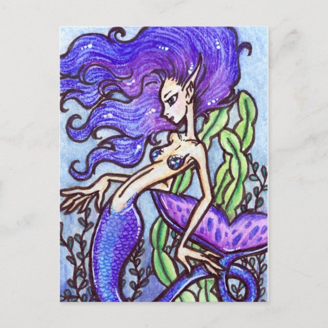 Fantasy Mermaid Art Postcard : Lanikai by Faerydae (Front)