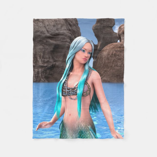 Fantasy Mermaid Fleece Blanket (Front)