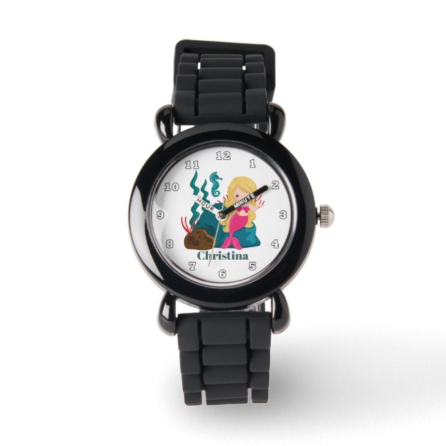 Fantasy mermaid girls add name watch (Front)