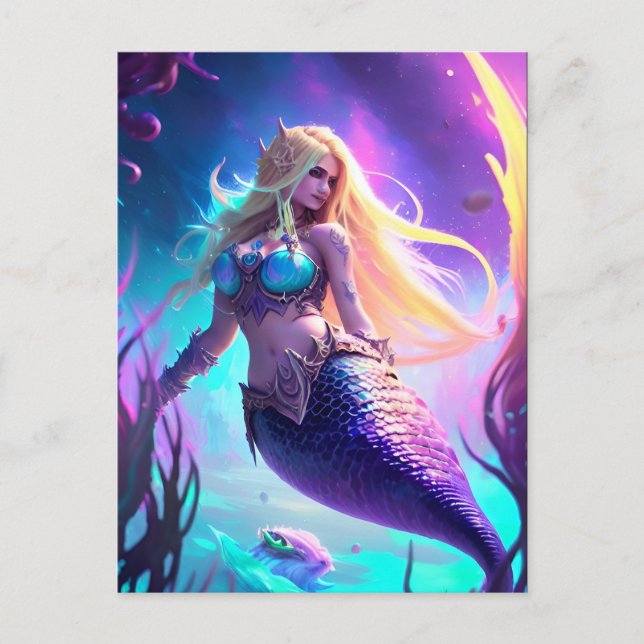 Fantasy Mermaid Postcard (Front)