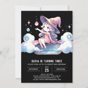 Fantasy Minimalist Wizard Birthday Invitation
