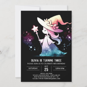 Fantasy Modern Wizard Birthday Invitation