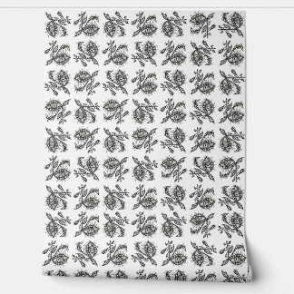 Fantasy monster plant black and white drawing wallpaper