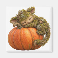 Fantasy Moss Creature with Pumpkin Postcard
