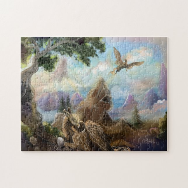 Fantasy Mountains Gryphon Nest Jigsaw Puzzle (Horizontal)