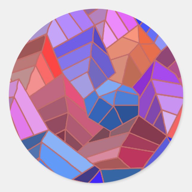 Fantasy Mountains View from the Sky Classic Round Sticker (Front)