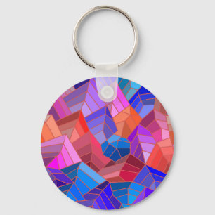 Fantasy Mountains View from the Sky Keychain