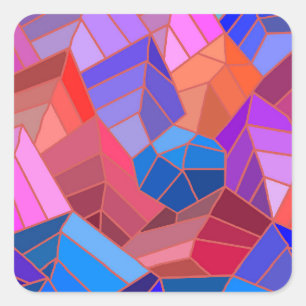 Fantasy Mountains View from the Sky Square Sticker