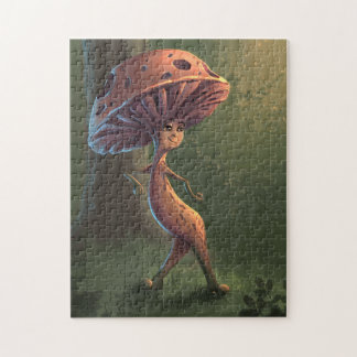 Fantasy mushroom character in forest jigsaw puzzle