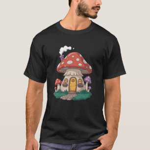 Fantasy Mushroom Hut Magical Cottage T-Shirt