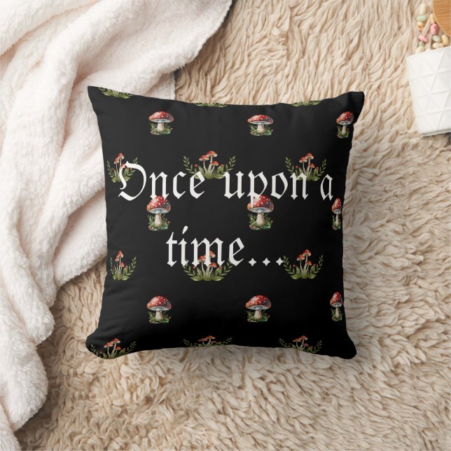 Fantasy Mushroom Throw Pillow (Blanket)