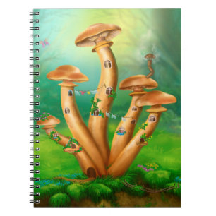 Fantasy Mushrooms honey agarics house Notebook