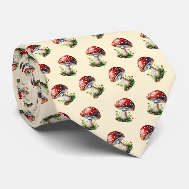 Fantasy Mushrooms Tie (Rolled)
