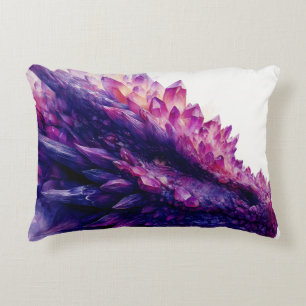 Fantasy Mystical Amethyst Crystal Dragon Beast Accent Pillow
