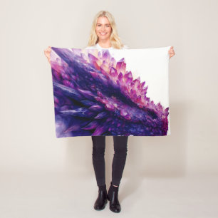 Fantasy Mystical Amethyst Crystal Dragon Beast Fleece Blanket