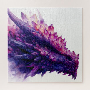 Fantasy Mystical Amethyst Crystal Dragon Beast Jigsaw Puzzle
