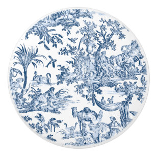 Fantasy Mythical Creatures Vintage Toile-Blue Ceramic Knob