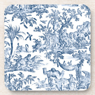 Fantasy Mythical Creatures Vintage Toile-Blue Coaster